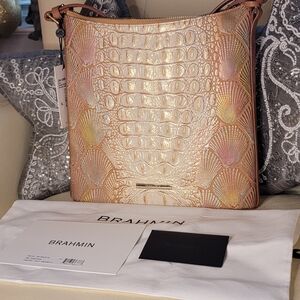 Brahmin Katie Scallop Bondi Iridescent Adjustable Crossbody Bag NWT